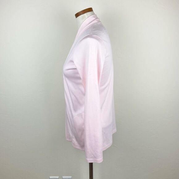 L.L. Bean Pima Cotton Knit Open-Front Cardigan Shawl - Pink - Picture 4 of 6